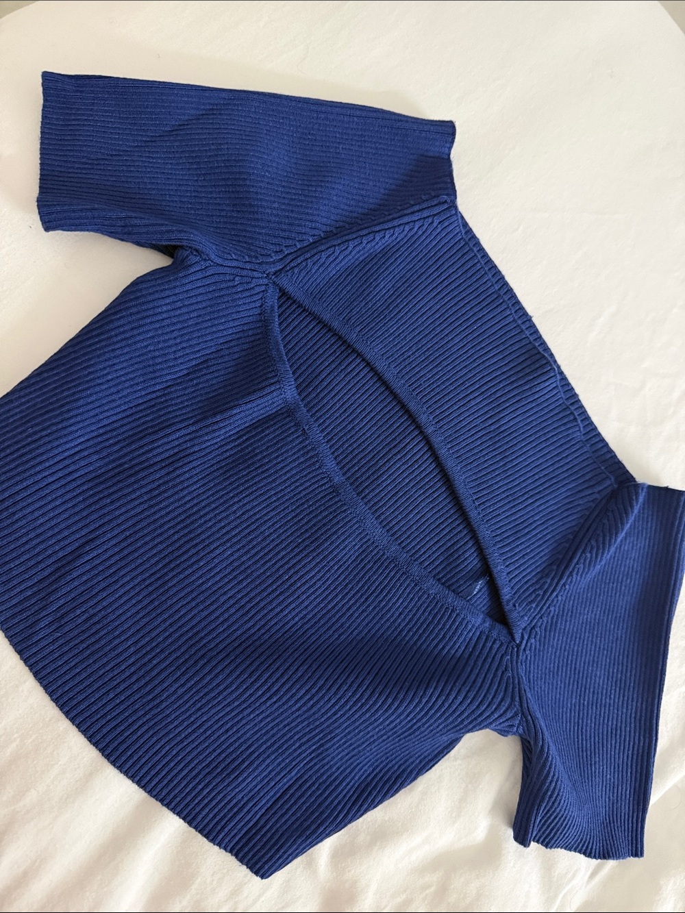 Pull &Bear Dark Blue Crop Top With Cut Out Detailing